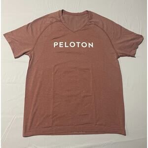 Lululemon Shirt Mens Large Red Short Sleeve Lightweight Live In Practice Peloton